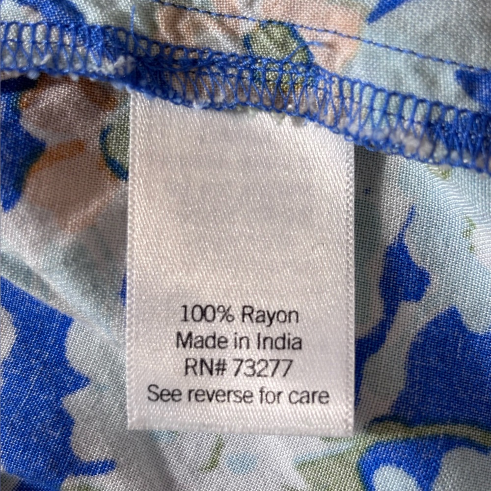 Croft & Barrow Midi Dress Cottagecore Feminine Lightweight Blue Floral Size 0X - Picture 9 of 14